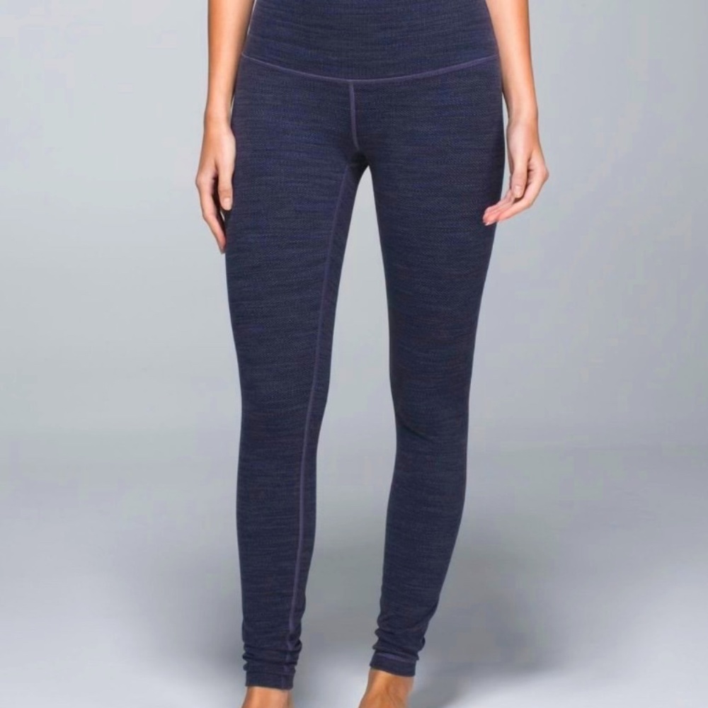 Lululemon Wunder Leggings Diamond Jacquard Space Dye Black Nightfall size 4